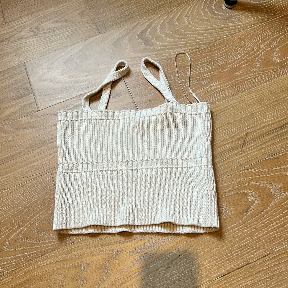 zara cropped knit top